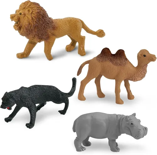 Miniatura 5 de Caja Safari Ltd con 12 animales de la jungla, incluye jirafa, oso pardo, tigre, camello, león, cocodrilo, gorila, hipopótamo, rinoceronte, cebra