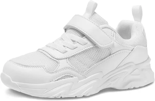 Tenis unisex blancos transpirables para niños y niñas, tenis ligeros para correr, para niños pequeños, niños grandes, calzado de gimnasio