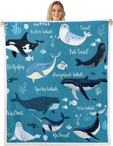 Miniatura 31 de Manta de olas oceánicas para cama, silla, retro, brújula, velero, manta náutica para decoración de dormitorio de niños, manta de vellón marino