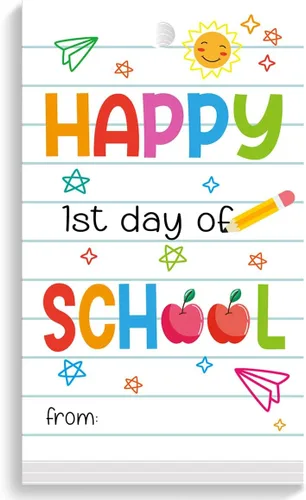 Miniatura 10 de Etiquetas divertidas para bolsas de regalo de regreso a clases, divertidas etiquetas de regalo para el primer día de escuela, etiquetas de regalo