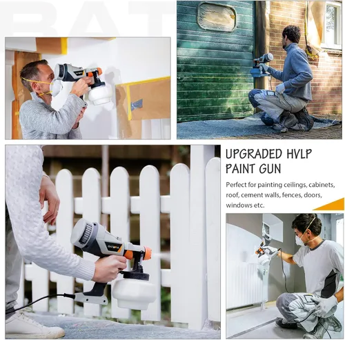 Miniatura 8 de Pulverizador de pintura - BATAVIA HVLP Pistola eléctrica de pintura en aerosol, contenedor de alta capacidad de 1200 ml, fácil de limpiar, 4