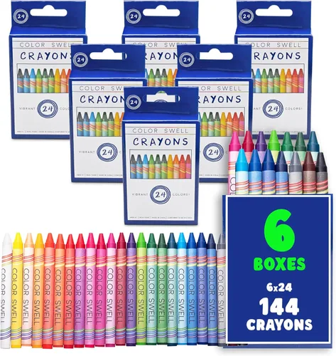 Miniatura 10 de Color Swell Paquete de 24 crayones – no tóxicos, ideales para niños, estudiantes, adultos y actividades en el aula