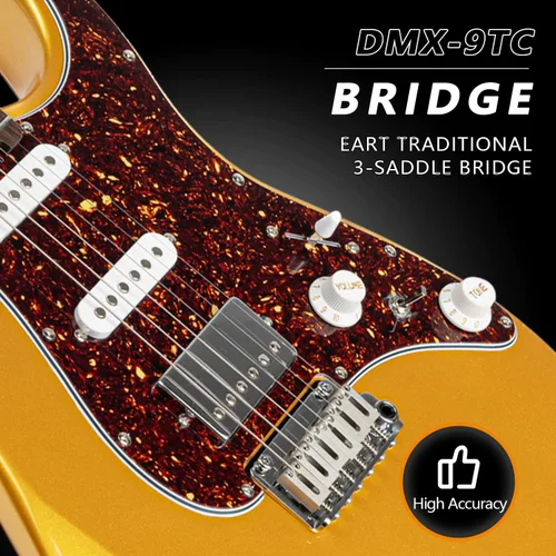 Miniatura 4 de EART Guitarras eléctricas de 6 cuerdas DMX-9TC Golpeador de tortuga roja Cuerpo sólido de caoba tostado y pastillas Alnico v Tonos versátiles