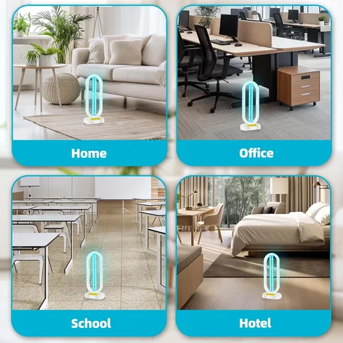 Miniatura 7 de Feefir Desinfectante de luz UV, dispositivo de desinfección UVC para el hogar con control remoto y temporizador de 4 velocidades, desinfectante