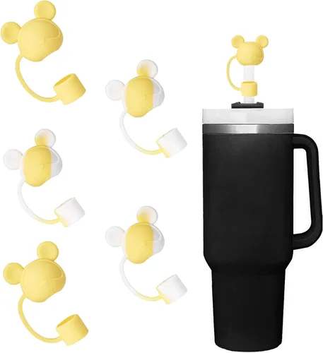 Miniatura 19 de Juego de 4 fundas de popote con diseño de estrella compatibles con vasos Stanley de 30 y 40 onzas, reutilizables, bonitas puntas de popote