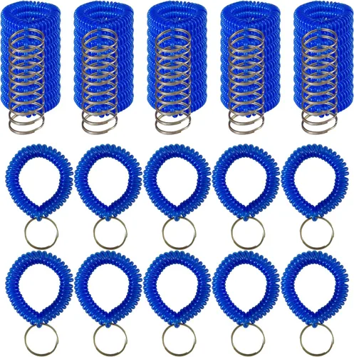 Miniatura 7 de 10 pulseras coloridas de bobina de muñeca, llavero en espiral, pulsera para llavero para piscina, gimnasio, insignia de identificación