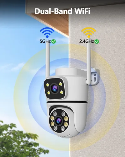 Miniatura 8 de WEILAILIFE 【Vinculación de Lentes Duales】 Cámara de Seguridad Inalámbrica para Exteriores de 5MP, Cámaras de Vigilancia por Video PTZ WiFi