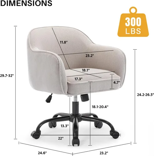 Miniatura 3 de Silla de escritorio para oficina en casa con brazos, ruedas doradas, silla moderna tapizada en terciopelo, silla de computadora enrollable, silla