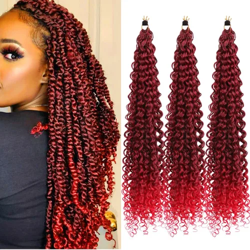 Miniatura 67 de 3 trenzas de ganchillo Passion Twist, cabello sintético preseparado para trenzar de 14 pulgadas, 3 paquetes de cabello trenzado pretrenzado
