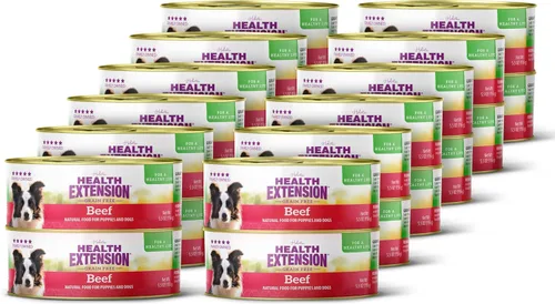 Health Extension Alimento húmedo para perros 95% sin granos de res, receta alta en proteínas, ingredientes limitados, comedores quisquillosos, ideal