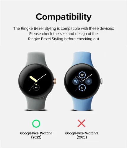 Miniatura 2 de Ringke Bisel Styling Compatible con Google Pixel Watch Case, Marco Adhesivo Anillo Cubierta Anti Rasguños [Acero Inoxidable] Protector Accesorio
