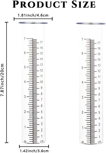 Miniatura 2 de Tubo de Vidrio de Repuesto para Pluviómetro de Capacidad de 7'', 2 Piezas Tubos de Repuesto para Pluviómetro para Jardín Patio Exterior