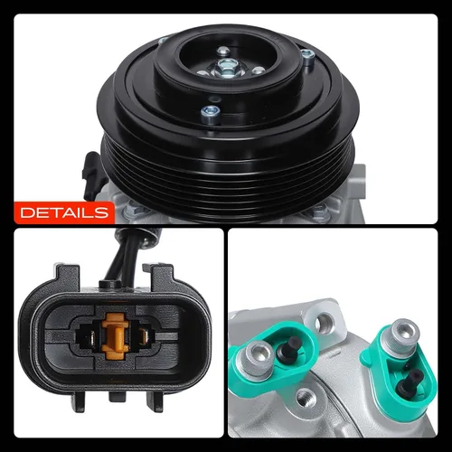 Miniatura 9 de A-Premium Compresor de aire acondicionado con embrague compatible con Hyundai Genesis Coupe 2.0L 2013 2014