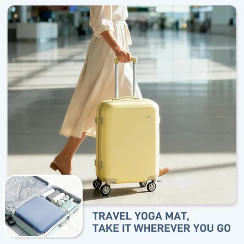 Miniatura 7 de Foldable Yoga Mat for Travel 72"x 32"x 0.32"Inch, 8mm Thick Folding Exercise Mat, Outdoor Non-slip Pilates Mat for Women & Men, Wide Yoga Mat