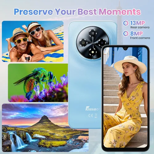 Miniatura 5 de FOSSIBOT Teléfono celular S5 Android 15 (2026), 16GB+128GB/2TB teléfono desbloqueado, pantalla de 6.88 pulgadas, batería 6000mAh 4G Dual Sim