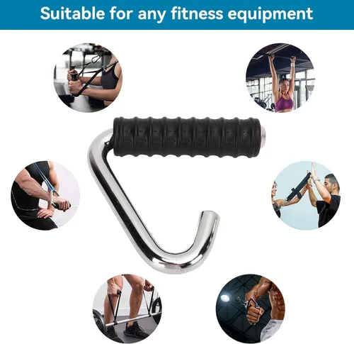 Miniatura 7 de Asas para dominadas, agarre de mango de fitness, asas plateadas resistentes en forma de C, barra de entrenamiento de fuerza para gimnasio, agarre