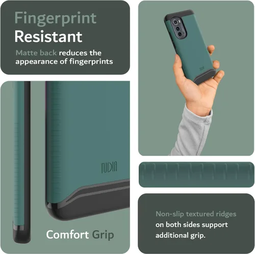 Miniatura 5 de TUDIA DualShield Merge - Funda protectora para Motorola Edge 2022, a prueba de golpes, grado militar, delgada, antideslizante, de doble capa, Verde