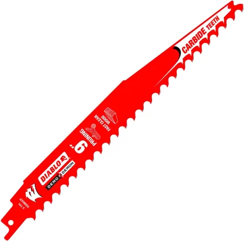 Miniatura 2 de Diablo Demo DS0903CP3 - Hojas de sierra recíproca con punta de carburo Demon para podar y limpiar madera, diseño de dientes de carburo, 9 pulgadas