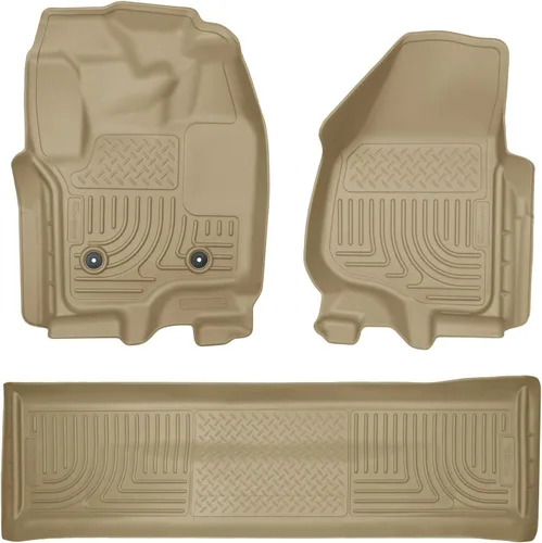 Miniatura 19 de Husky Liners Tapetes Weatherbeater Compatible con Ford F-250/F-350 doble cabina SOLO 2011-2016 Fila 2, 1 pieza, negro - 19701