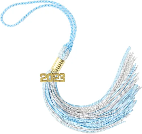 Miniatura 465 de Borla de graduación Aqua 2022, todos los colores escolares disponibles, fabricada en Estados Unidos