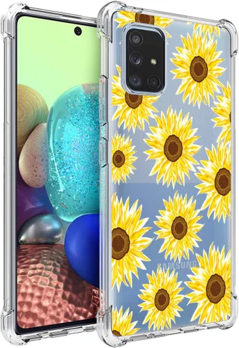 Miniatura 9 de Osophter Funda para Samsung Galaxy A71 5G (no para Verizon A71 5G UW), diseño floral de flores para niñas y mujeres, absorción de golpes, flexible