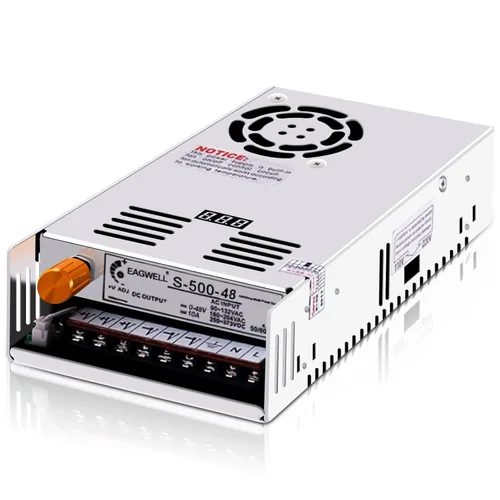 EAGWELL Fuente de alimentación CC CA 110V/220V a DC 0-48V 10A 480W Buck Convertidor, adaptador LED ajustable regulado 5V 12V 24V 30V 36V 48V Volt