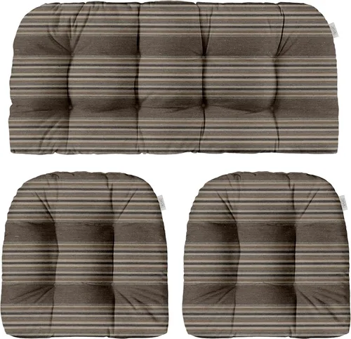 Miniatura 93 de RSH DECOR: Sunbrella 3-Piece Tufted Wicker Cushion Set 44" x 22" & 22" x 22" Outdoor Loveseat & U-Shaped Seat Cushions Crafted with