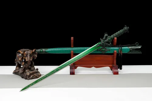 Miniatura 8 de Espada de Hamon de Espada china recta de acero al manganeso del dragón (dragón verde)