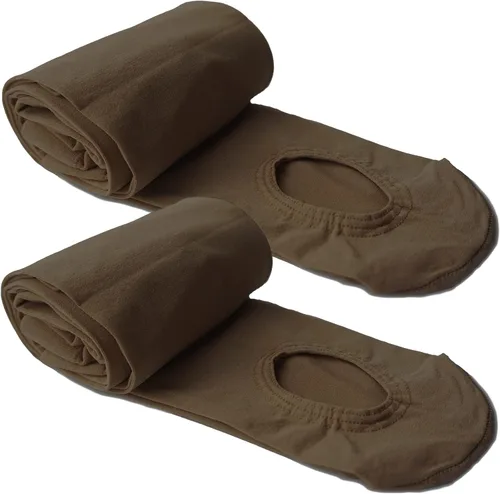 Miniatura 2 de DANCEYOU Mallas de baile para mujer, 2 pares de mallas de ballet convertiblescon pies para niñas, leggings opacos para niños pequeños, niños