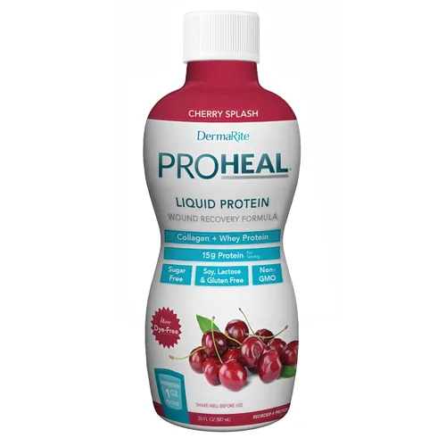 DermaRite 's ProHeal Suplemento proteico – Fórmula líquida de recuperación de heridas de proteína, 0.53 oz de colágeno y proteína de suero – Sabor