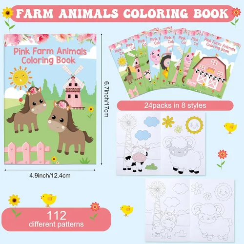 Miniatura 2 de Faccito Paquete de 24 mini libros para colorear para niños, recuerdos de fiesta para niños en edad preescolar, recuerdos de fiesta de cumpleaños a