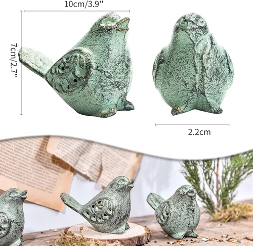 Miniatura 5 de Sungmor Adorno de ratón lindo de hierro fundido, estatuas decorativas y encantadoras para interiores y exteriores, interesante escultura
