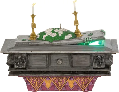 Hallmark Keepsake - Figura decorativa de Navidad 2023, colección Disney La mansión embrujada, el ataúd en el invernadero con luz y sonido, regalos