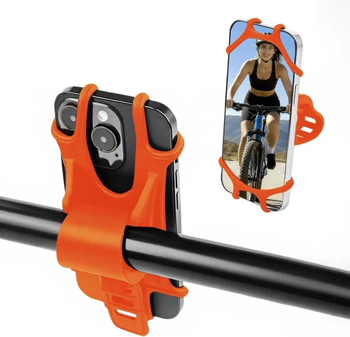 Soportes universales de teléfono para bicicleta, soportes de silicona de rotación 360 para iPhone y Samsung, compatibles con teléfonos de 4.7 a 6.8