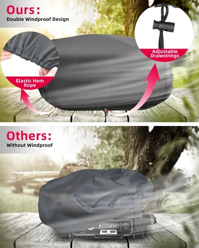 Miniatura 3 de Funda de parrilla para parrilla Ninja Woodfire al aire libre, cubierta impermeable para barbacoa Ninja OG701 OG751 (Serie OG700), tela Oxford 600D