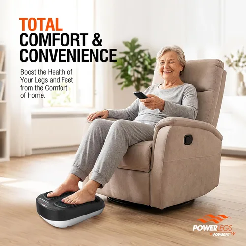 Miniatura 6 de Máquina de masajeador de pies eléctrico Power Legs con control remoto, velocidad ajustable, vibración - masajeador de pantorrilla - masajeador