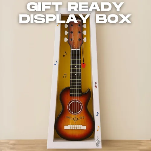 Miniatura 7 de Guitarra acústica de 23 pulgadas, guitarra de juguete de 6 cuerdas para niños, cuerdas de acero realistas, primer instrumento musical para Cherry