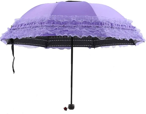 Miniatura 11 de WANLIAN Paraguas de encaje a prueba de viento plegable soleado y lluvioso a prueba de rayos ultravioleta anti sol protección UV sombrilla paraguas