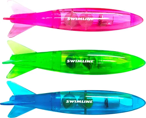 Miniatura 10 de Swimline Original Pack de 4 Juguetes de Buceo con Luz LED Animales Marinos Brillantes y Divertidos, Juego de Atrapar Peces con Recuperación