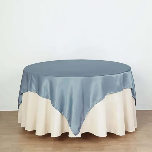 Miniatura 13 de Efavormart Paquete de 5 Sobremanteles Cuadrados de Satén de 60" para Decoraciones de Mesa de Bodas, Catering y Fiestas, Cubierta de Mantel Negro