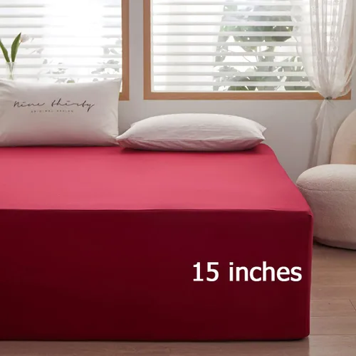Miniatura 6 de Bedding Sábana bajera ajustable de tamaño Queen, sábana bajera para colchón de 15 pulgadas de profundidad, suave y microfibra, resistente al Rojo