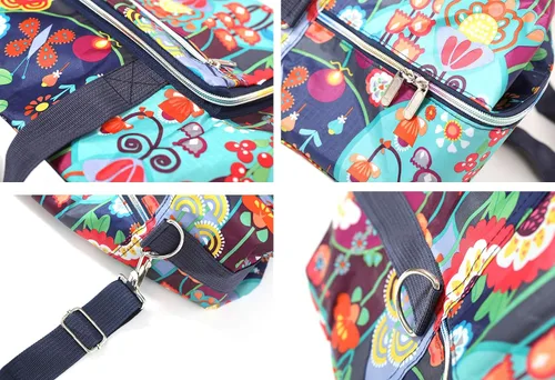 Miniatura 5 de Bolsa de viaje plegable grande para las mujeres del hospital bolso lindo floral bolso de hombro semanal durante la noche llevar en la bolsa
