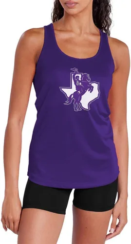 Miniatura 143 de Camiseta deportiva sin mangas oficial de NCAA Collegiate para mujer, con espalda cruzada, colección con logotipo primario