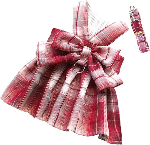 Miniatura 7 de Ropa para Mascotas Linda Collarín con Moño Vestido de Tutu para Perros Hembra Ropa para Perras Yorkie Arnés Rosa