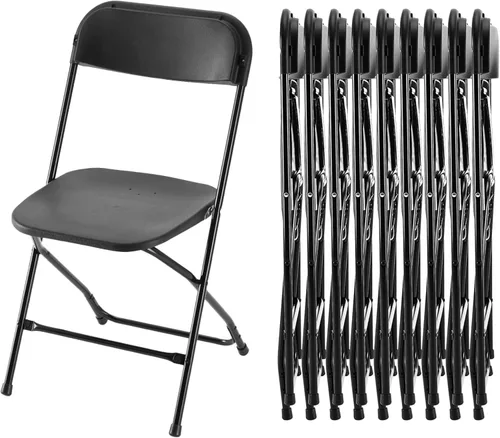 Miniatura 9 de HealSmart Paquete de 2 sillas plegables con asientos acolchados de cuero y marco de metal duradero, cómodas, plegables, portátiles, asiento