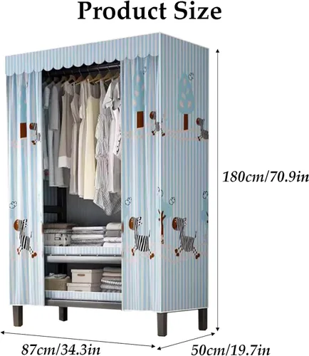 Miniatura 2 de large closets Portable Wardrobe Closet with Thick Cloth Cover Clothes Closet for Bedroom Storage Closet Metal Frame Wardrobe Closet Space-saving