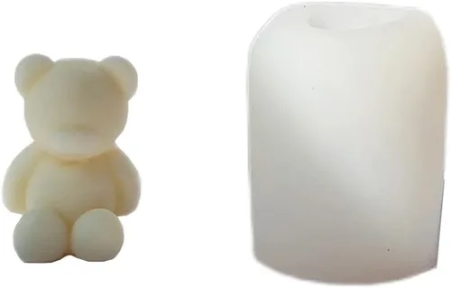 Molde de vela de oso sentado, lindos moldes de silicona para resina de cera, velas de animales, hecho a mano, manualidades, para decoración del