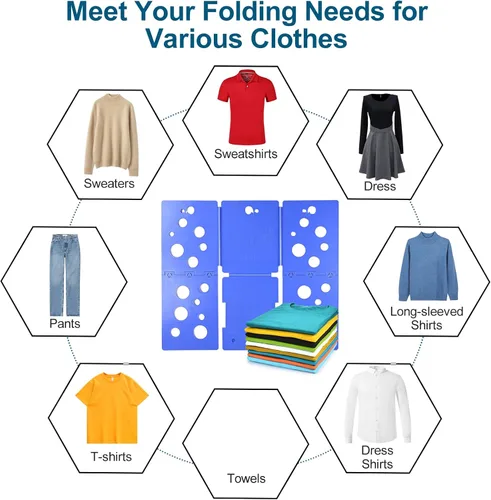 Miniatura 9 de BoxLegend V5 - Carpeta plegable para camisas, carpeta de ropa, fácil y rápido de plegar, asistente de lavandería para carpetas de lavandería Azul