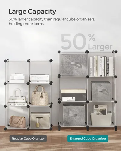 Miniatura 3 de SONGMICS ULPC206W01 - Organizador de almacenamiento de 6 cubos, estantería modular, organizadores de armario y almacenamiento, estantes apilables