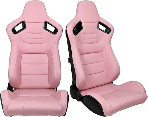 Miniatura 28 de FREEMOTOR802 Asientos universales para vehículos de carreras, asientos deportivos reclinables con deslizadores de doble bloqueo ajustables, 1 par